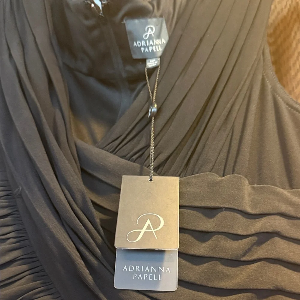 Elegant Black Sleeveless Dress by Adrianna Papell - Picture 8 of 9